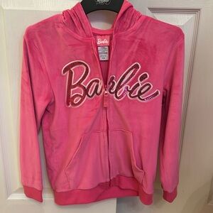 Barbie Velour Zip up Hoodie EXCELLENT CONDITION!! Size 7-8